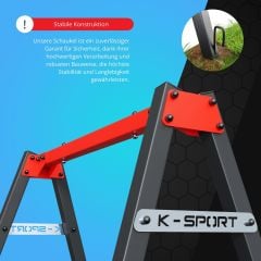 Stabilität der K-Sport-Schaukel dank hochwertiger Verankerung im Boden für maximale Sicherheit