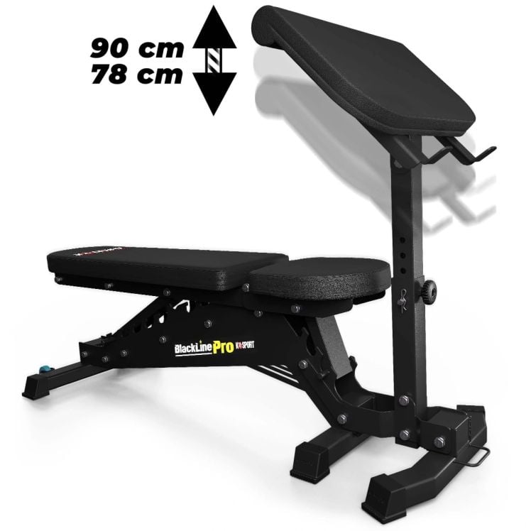 Höhenverstellung des Curlpults an der Hantelbank KSG003 von 78 bis 90 cm