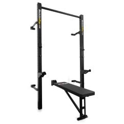 Faltbares Wall Rack mit klappbarer Hantelbank