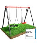 Doppelte Kinderschaukel mit Nestschaukel und Brettschaukel von K-Sport mit Vergleich.org Siegel für Vergleichssieger