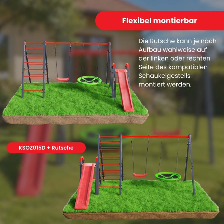 Kinderrutsche flexibel links oder rechts am K-Sport Schaukelgestell KSOZ015D montierbar