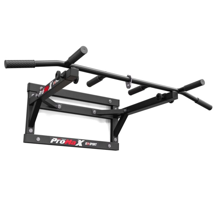 Klimmzugstange zur Wandmontage ProMaX K-Sport aus Stahl mit Multifunktionsgriffen für Home Gym Training