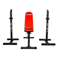 Hantelständer (2 Stück) + Hanteltrainingsbank