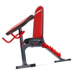 Kraftstation mit Hantelbank / Schrägbank + Curlpult + Beincurler
