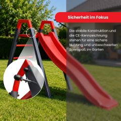 Kinderrutsche mit CE-Kennzeichnung und stabiler verschraubter Stahlkonstruktion