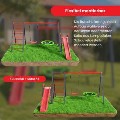 Kinderrutsche flexibel links oder rechts am K-Sport Schaukelgestell KSOZ015D montierbar