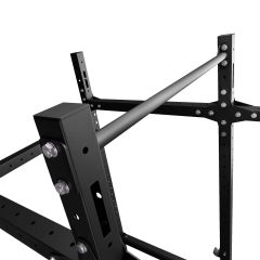 Obere Rahmenverstrebung eines Power Racks mit stabiler Stahlquerstrebe und verschraubter Konstruktion