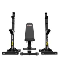 Multifunktionale Trainingsbank mit Langhantelständer