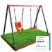 Robuste Kinderschaukel mit Brettschaukel und sicherer Babyschaukel auf grünem Rasen mit Vergleich.org Siegel für Vergleichssieger