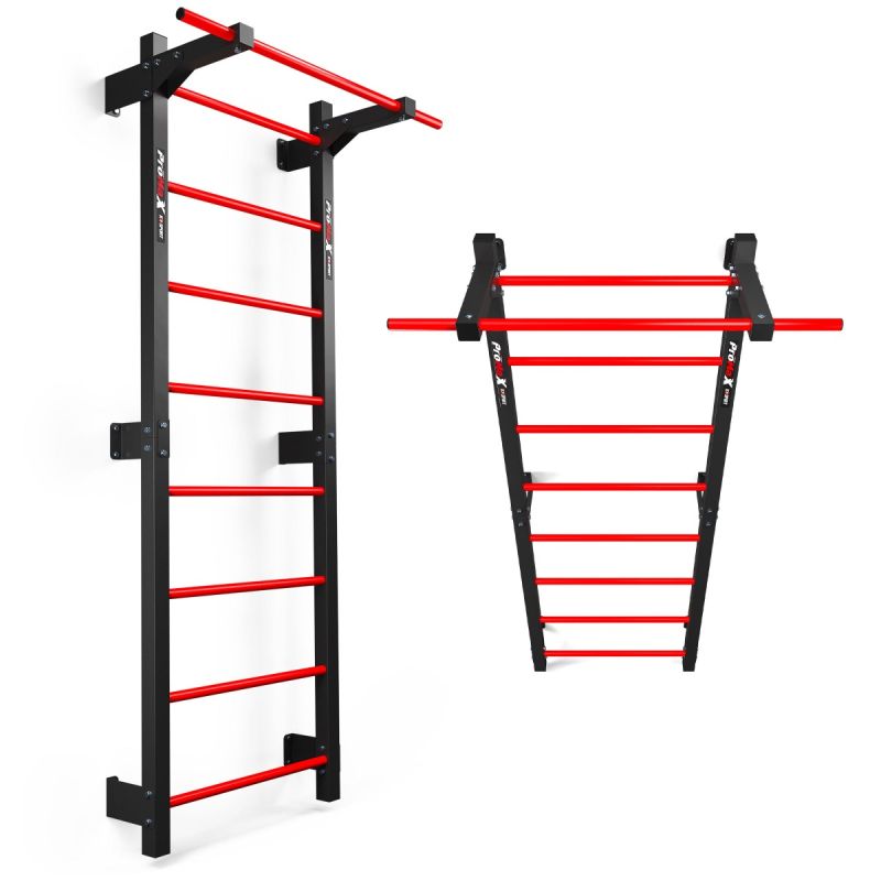 Fitness-Sprossenwand aus Metall mit Klimmzugstange