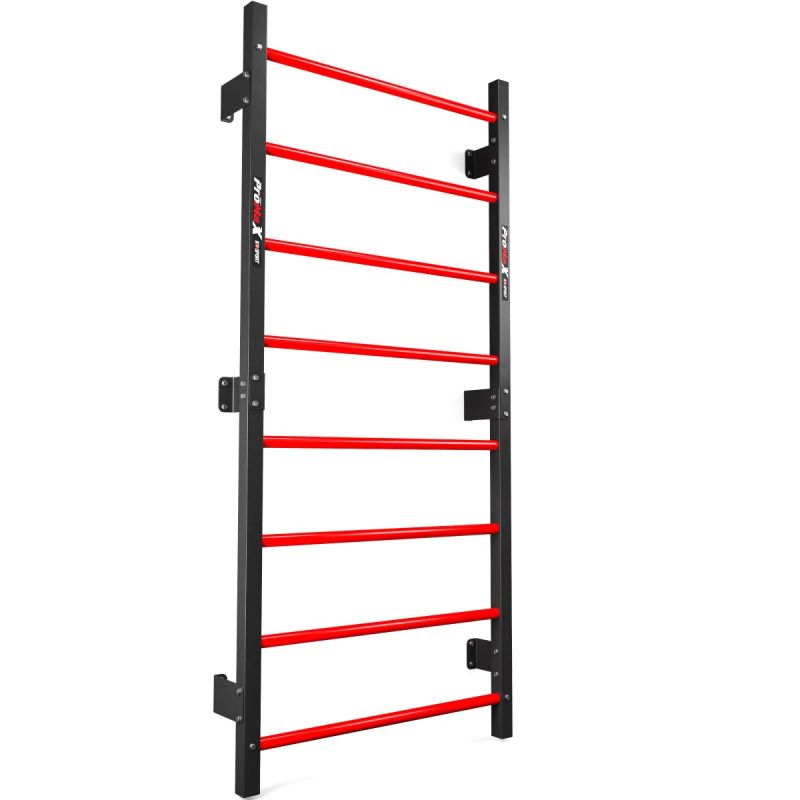 K-Sport Sprossenwand aus Metall mit 8 roten Sprossen in Frontansicht
