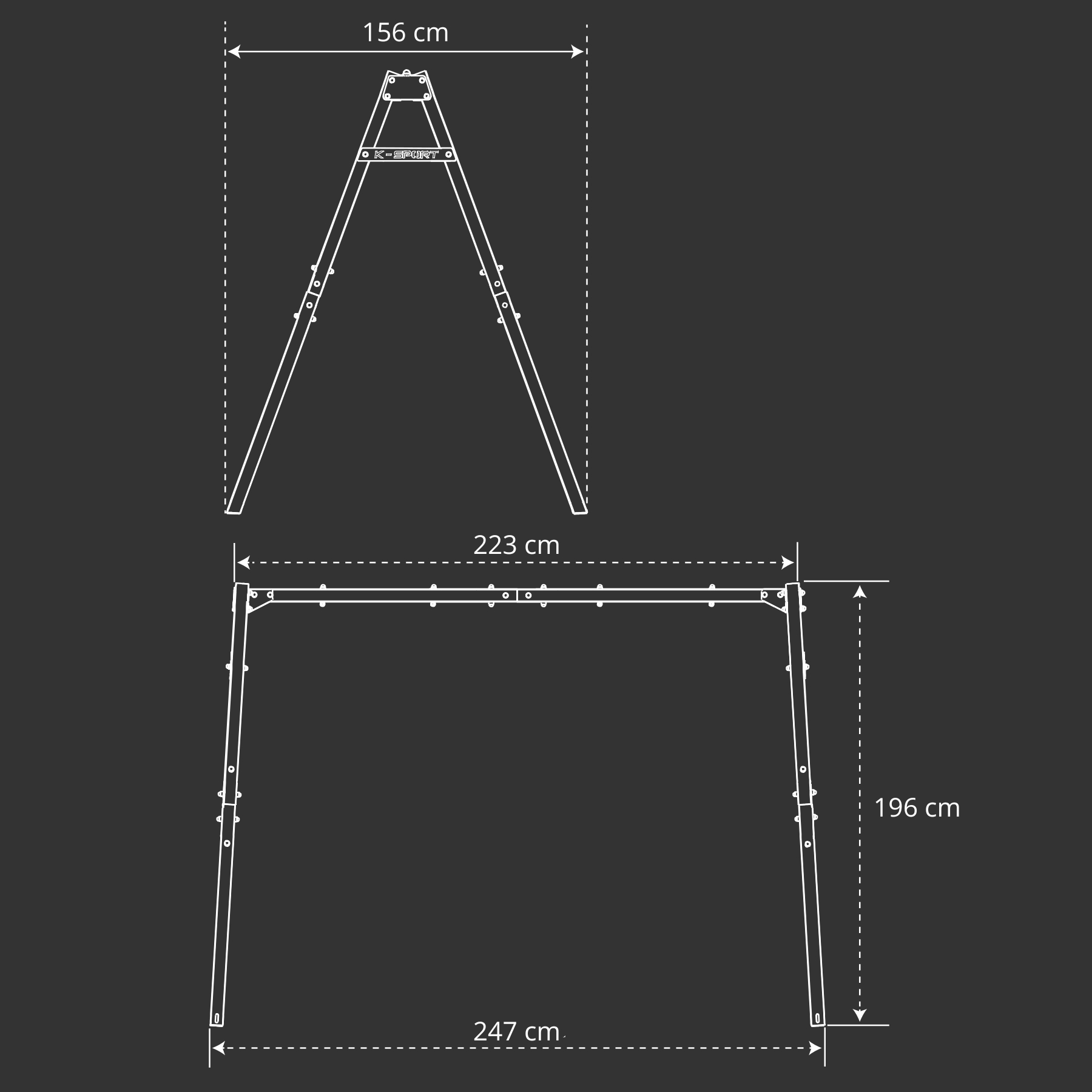 Technischen Daten - Doppelschaukel mit Nestschaukel und Babyschaukel