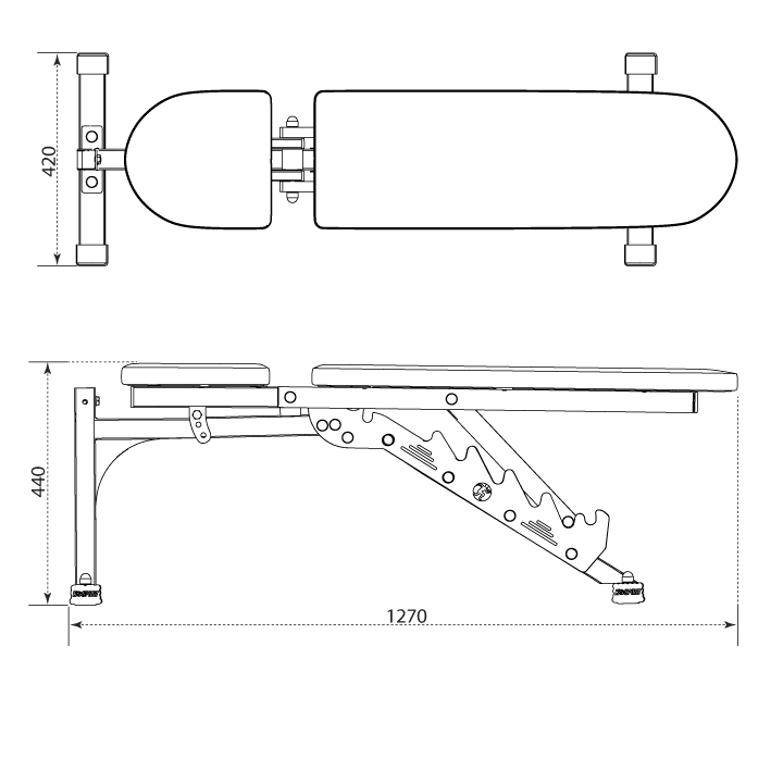 Technischen Daten - Hantelbank verstellbar für Hanteltraining