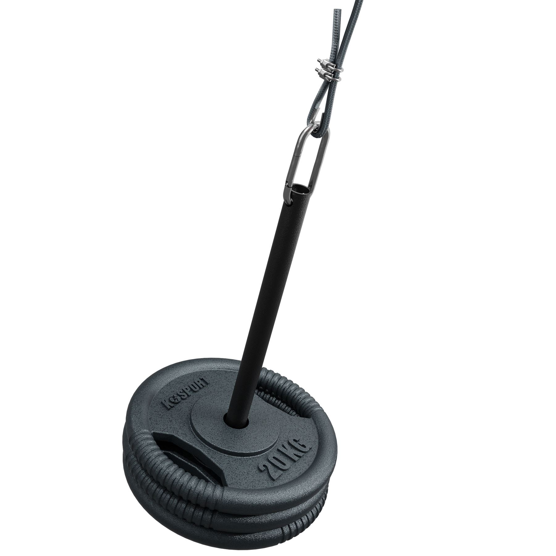 Detailaufnahme des Karabiners am Kabelzug