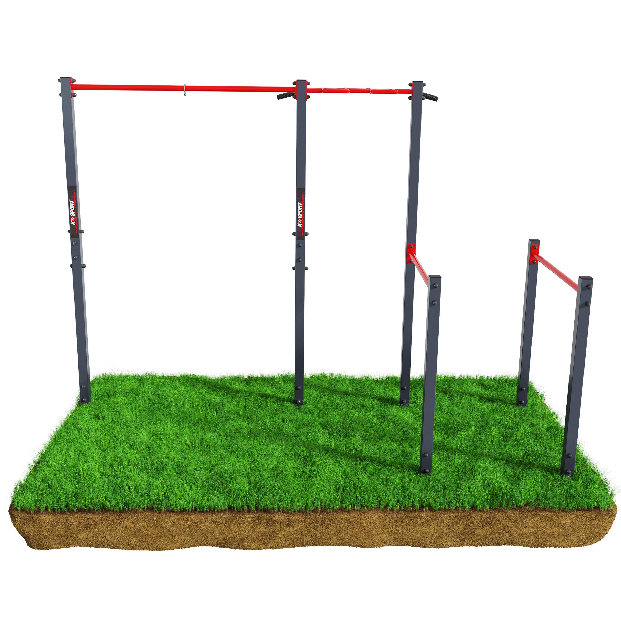 Turngerät Garten mit Monkey Bar Klimmzugstange + Barren
