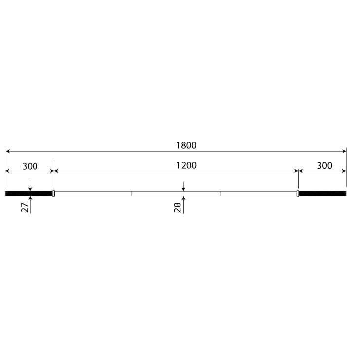 Technischen Daten Langhantel 180 cm