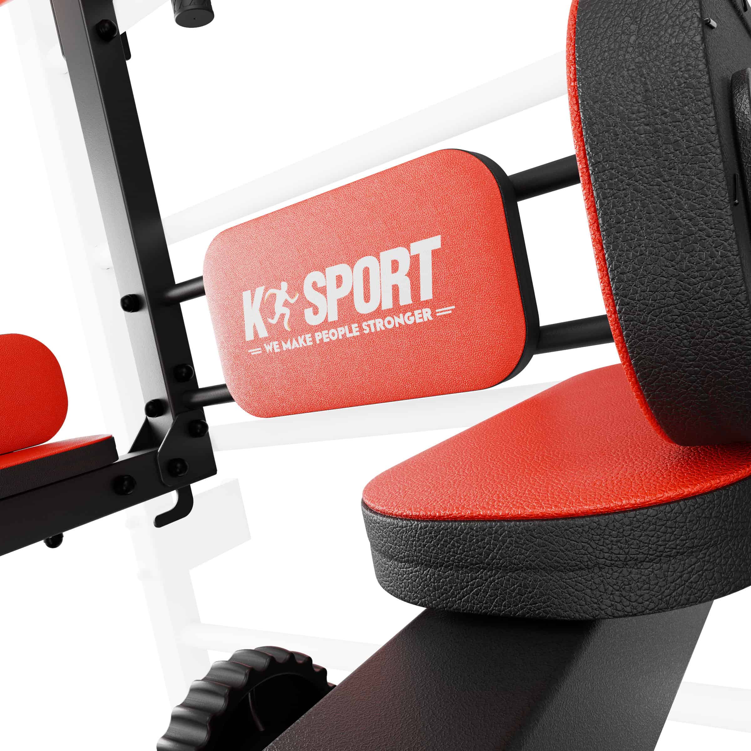 Kraftstation mit Hantelbank / Schrägbank + Curlpult + Beincurler Ansicht von unten