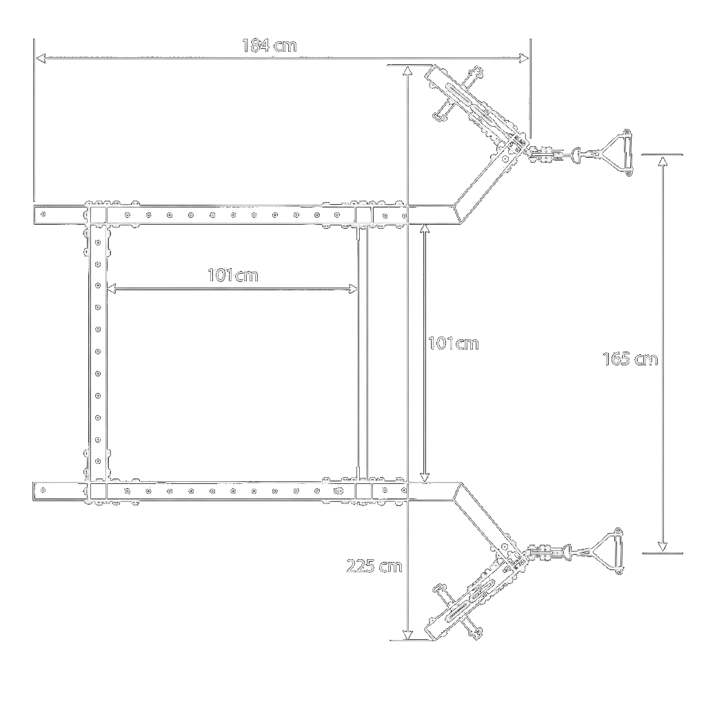 Technischen Daten - Power Rack Semi-Pro – Freistehend inkl. Latzug & Ruderzug