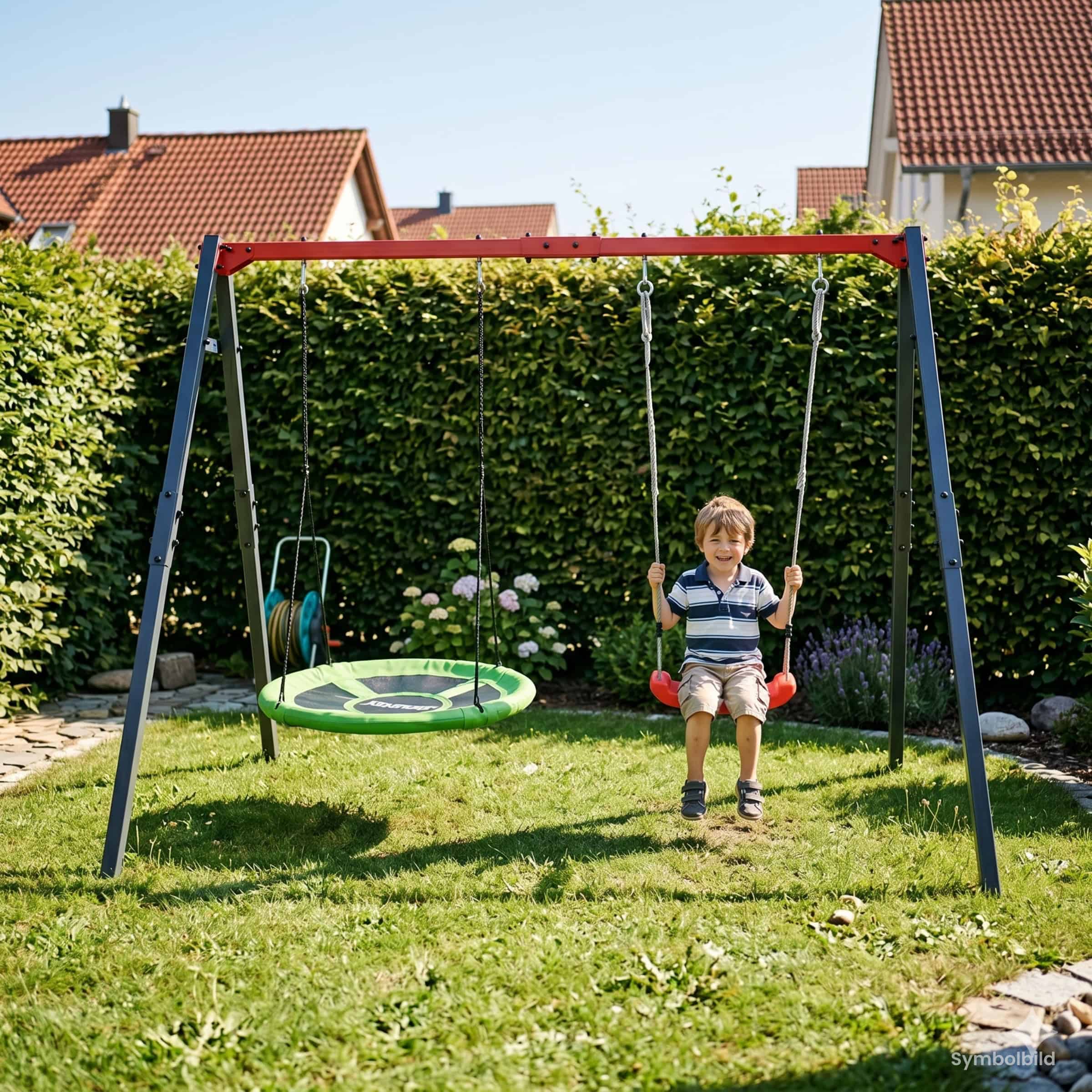 FUNLIO Columpio da Jardin Exterior para Bebe con 4 Sacos de Arena, Columpio de Interior en Casa para Infantil con Soporte Metálico Plegable, Fácil de Montar y Guardar - Rosa FUNLIO Columpio da Jardin Exterior para Bebe con 4 Sacos de Arena, Columpio de Interior en Casa para Infantil con Soporte Metálico Plegable, Fácil de Montar y Guardar - Rosa