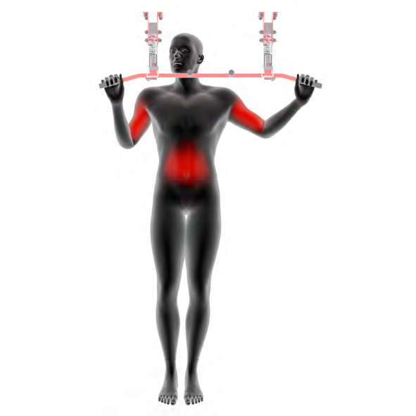 Dummy an Klimmzugstange - Klimmzuege im Obergriff