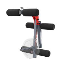 Accessoire leg curl pour banc avec rouleaux rembourrés et support de poids