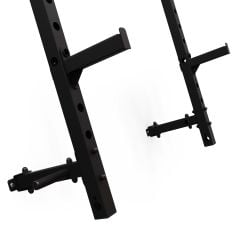 Höhenverstellbare Langhantelablagen am faltbaren Half Rack