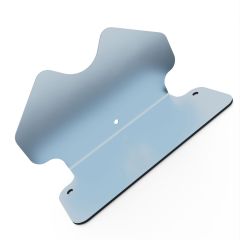 Repose-pied en métal argenté pour stations de tirage à poulie, vue diagonale de dessus