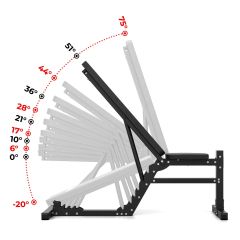 Banc d’entraînement K-Sport avec dossier réglable en 11 angles de -20° à 75°