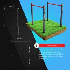 Technische Zeichnung der Parallelbarren