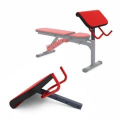 Gewichtbank met curltafel en losse curltafel liggend