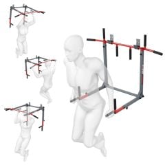 Exercices à la barre de traction + station de dips à monter au mur 2in1