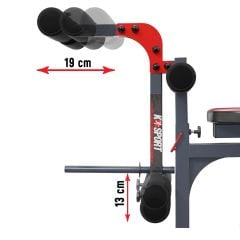 Verschiedene Abstände des Beincurlers
