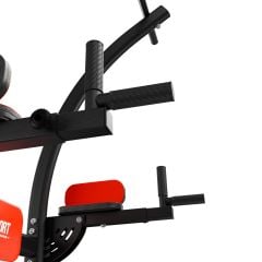 Torre multifunzione con stazione dip e barra per trazioni per un allenamento versatile della parte superiore del corpo