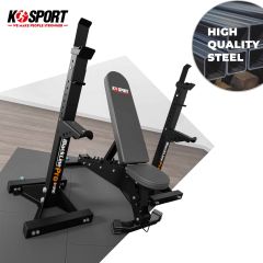 Banco multifuncional con soportes para barra de acero de alta calidad – banco estable para gimnasio en casa