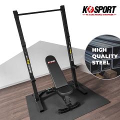 Squat rack set met verstelbare halterbank van hoogwaardig staal – stabiel krachtstation van K-Sport voor effectieve training