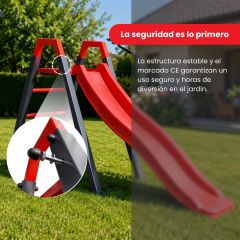 Tobogán infantil con marcado CE y estructura estable de acero atornillada
