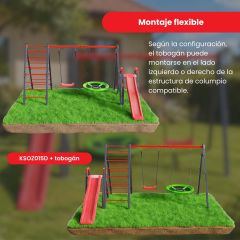 Tobogán infantil montable a la izquierda o a la derecha de la estructura de columpio K-Sport KSOZ015D
