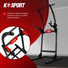 Tour de musculation autoportante avec barre de traction et station à dips