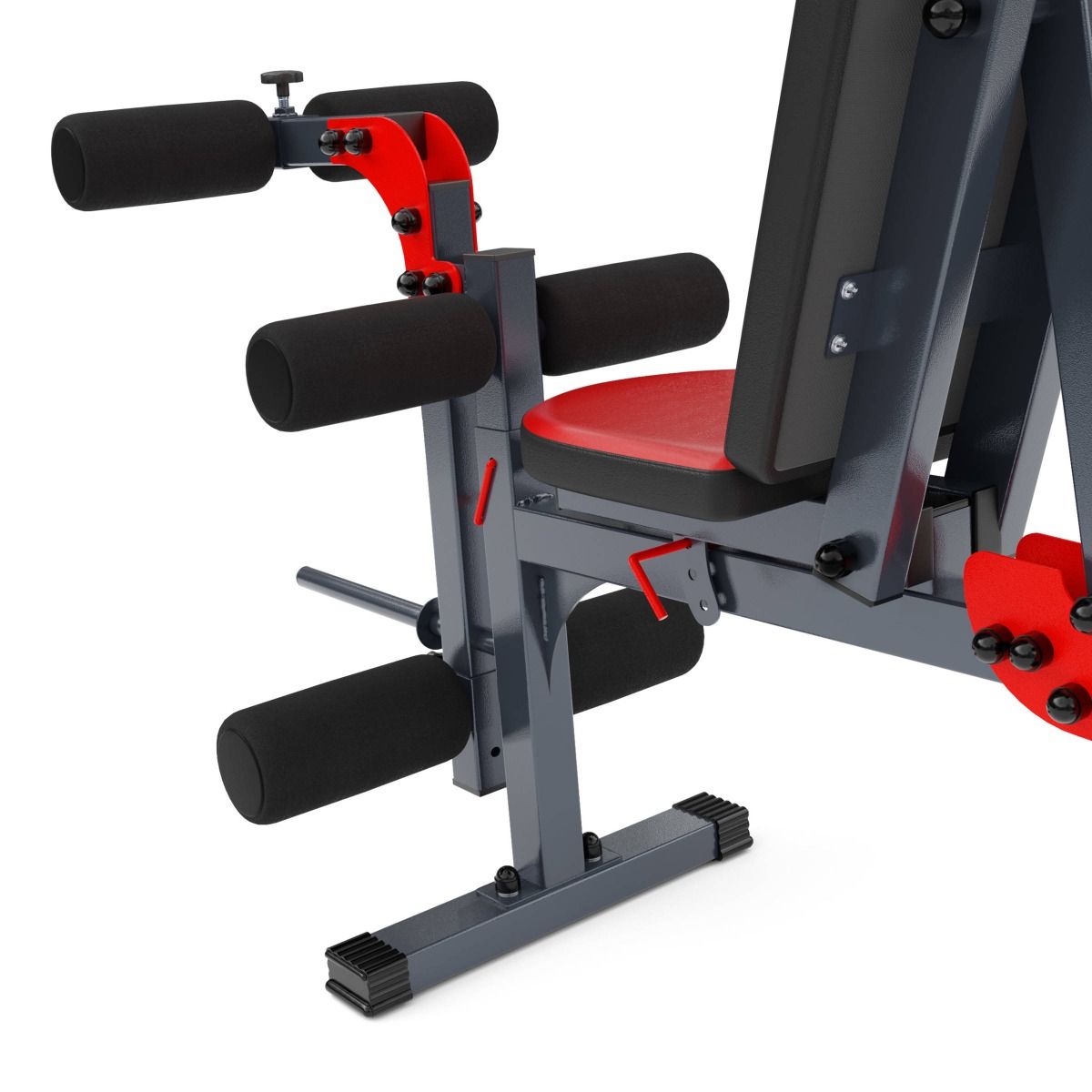 Banc Musculation OppsDecor Réglable - Rouge Carbone - Hauteur 80-105cm - Pliable Et Stable