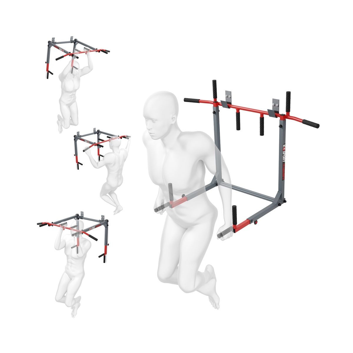 Pull up bar Dips bar voor wandmontage 2in1