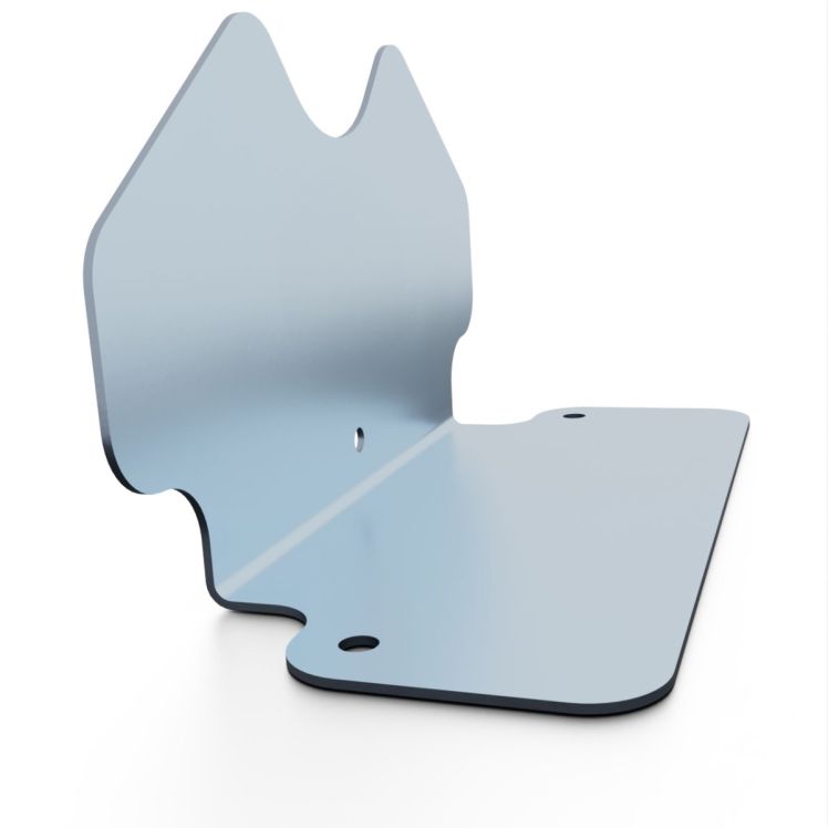 Appui-pieds angulaire en métal robuste pour stations de musculation – vue latérale