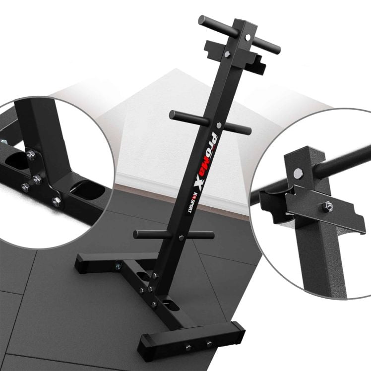Dettaglio del supporto per manubri con focus sulle viti e sul portabilanciere