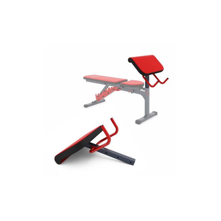 Gewichtbank met curltafel en losse curltafel liggend