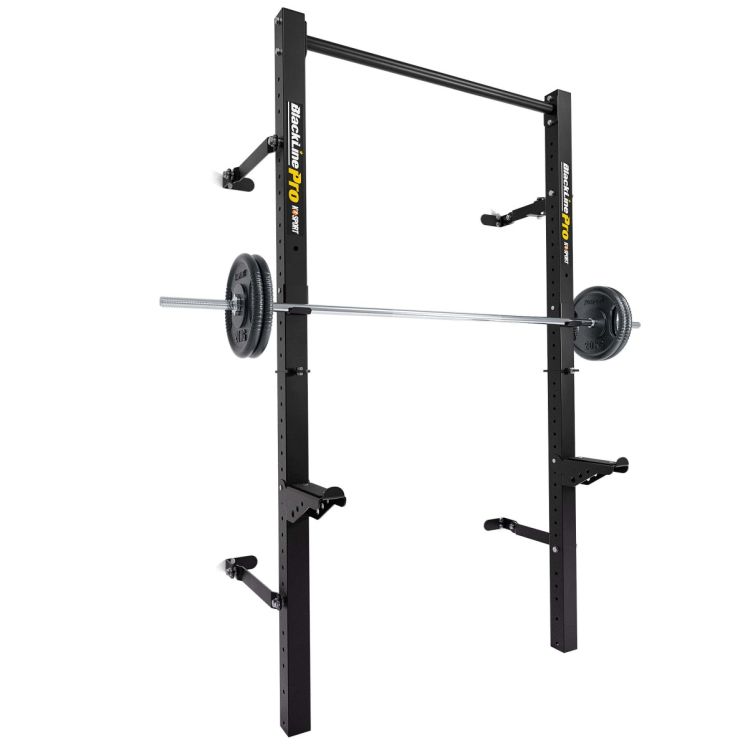 Half rack avec barre chargée et poids
