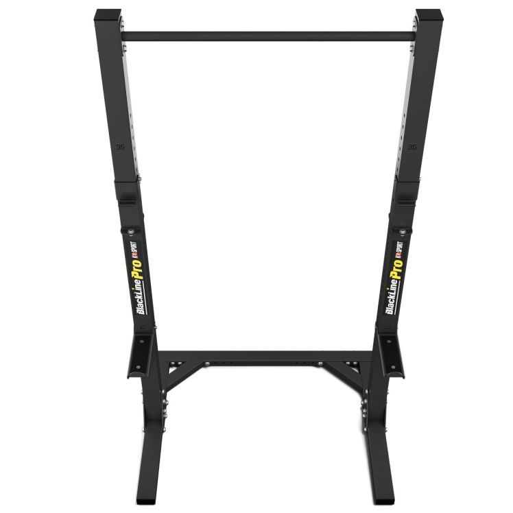 Vue avant stable du rack Blackline Pro avec base large