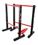 Barras de inmersión K-Sport negras y rojas para entrenamiento de fuerza