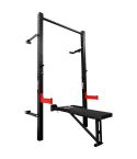 K-Sport faltbares Wall Rack mit klappbarer Hantelbank – platzsparendes Fitnessgerät für effektives Krafttraining zu Hause