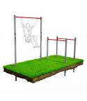 Stationäres Turngerät Garten mit Monkey Bar Klimmzugstange + Barren