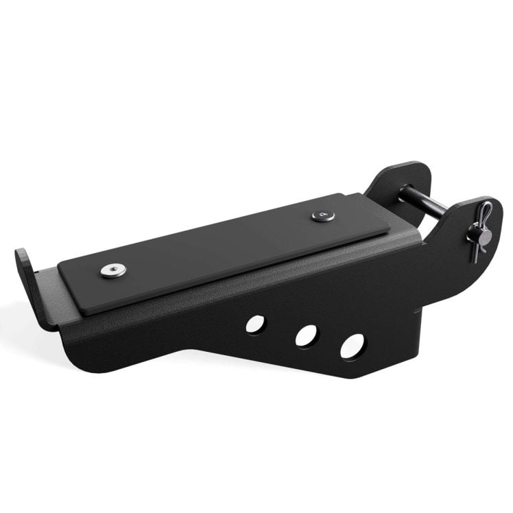 Supporto per bilanciere regolabile in altezza in acciaio con rivestimento in plastica e perno di sicurezza per power rack Black Line