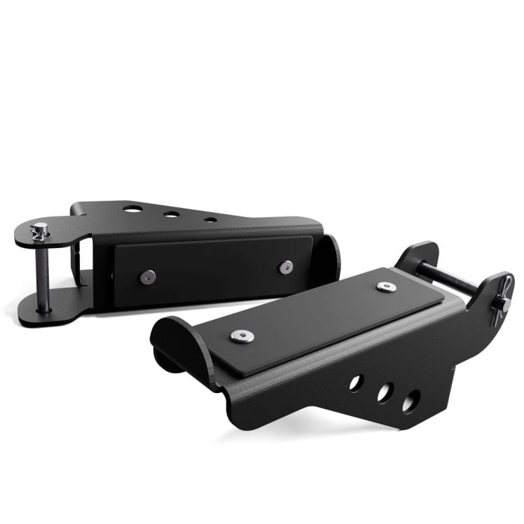 Due supporti per bilanciere per Power Rack Black Line con protezioni in plastica